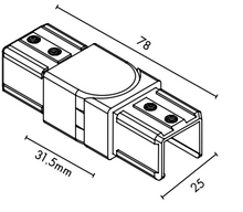Load image into Gallery viewer, Handrail Horizontal Adj. Joiner - 25mm x 21mm