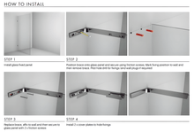 Load image into Gallery viewer, Purity ‘L’ Brace for Fixed Glass Panels- How To Install