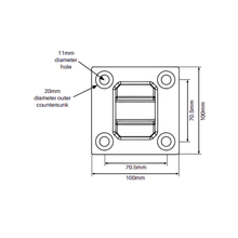 Load image into Gallery viewer, Square Base Plated Spigot (to suit 15mm to 17.52mm glass)