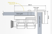 Load image into Gallery viewer, Glass to Glass External 90 Degree Corner Latch