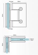 Load image into Gallery viewer, Glass to Glass Hinge 90 Degree