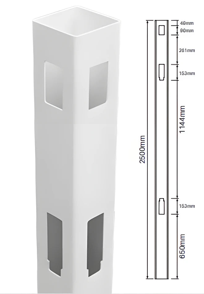 Post Pointer Combo Privacy 90° Corner Post 2500mm PVC Fence Post | Glass Superstore