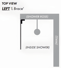 Load image into Gallery viewer, Purity ‘L’ Brace for Fixed Glass Panels-Left Top View
