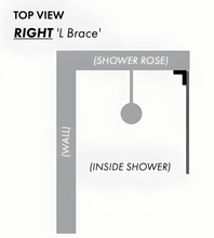 Load image into Gallery viewer, Purity ‘L’ Brace for Fixed Glass Panels- Right Top View
