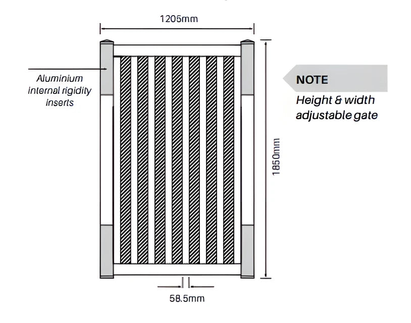 Vertical Poly Gate Vertical Paling Semi Privacy Gate – PVC Gate | Glass Superstore