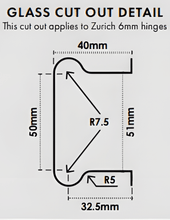 Load image into Gallery viewer, Zürich 6mm Glass to Glass Hinge (Square Edge)
